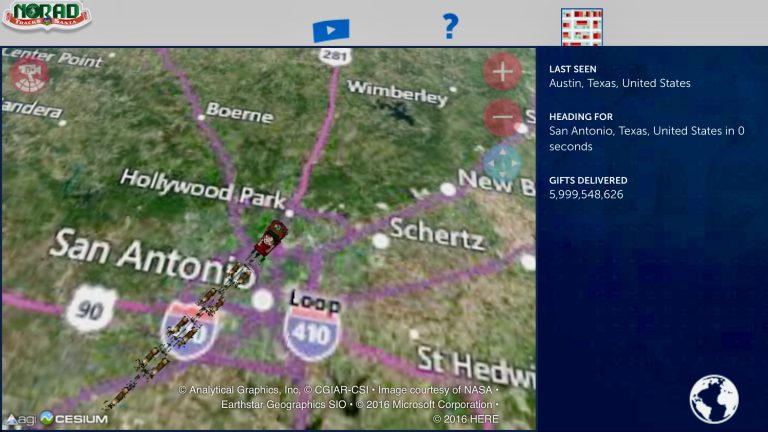 San Antonio NORAD Santa Tracker 2016